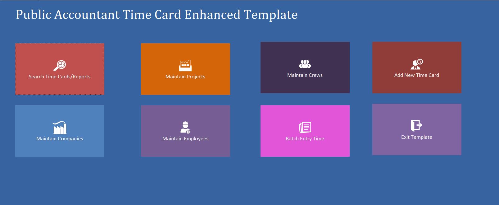 Enhanced Public Accountant Time Card Template | Time Card Database